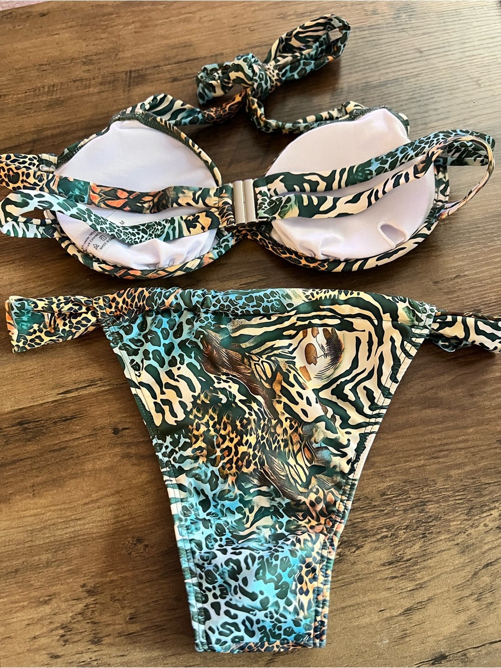 Leopard Zebra Animal Print Halter Underwire Bikini Set - Picture 9 of 13